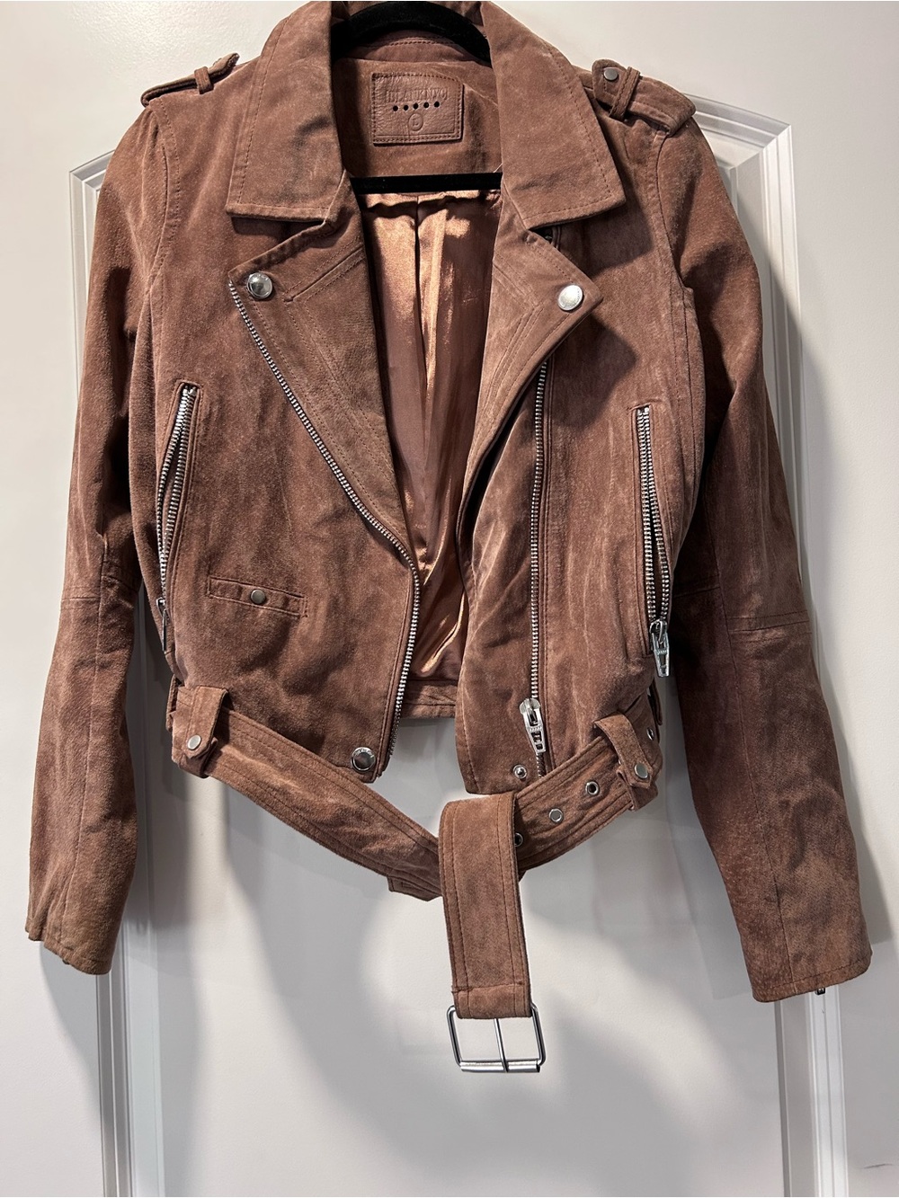 Blank NYC Brown Suede Moto Jacket